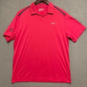 Nike Golf Polo Shirt Mens XL Hot Pink Tour Performance Wicking Stretch Dri Fit